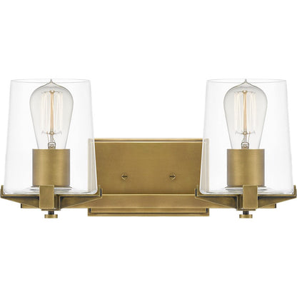 Quoizel Perry 2 Light Bath Vanity, Weathered Brass - PRY8616WS