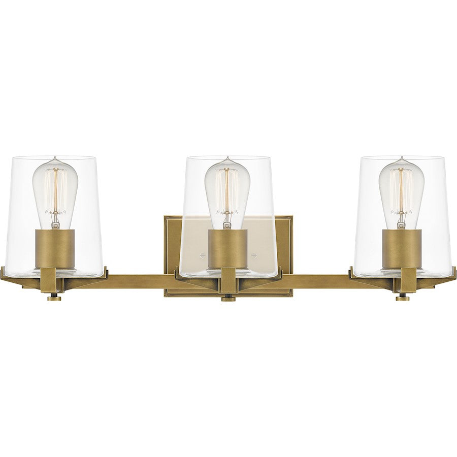 Quoizel Perry 3 Light Bath Vanity, Weathered Brass - PRY8624WS