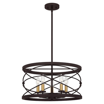 Potts 5 Light Pendant, Palladian Bronze