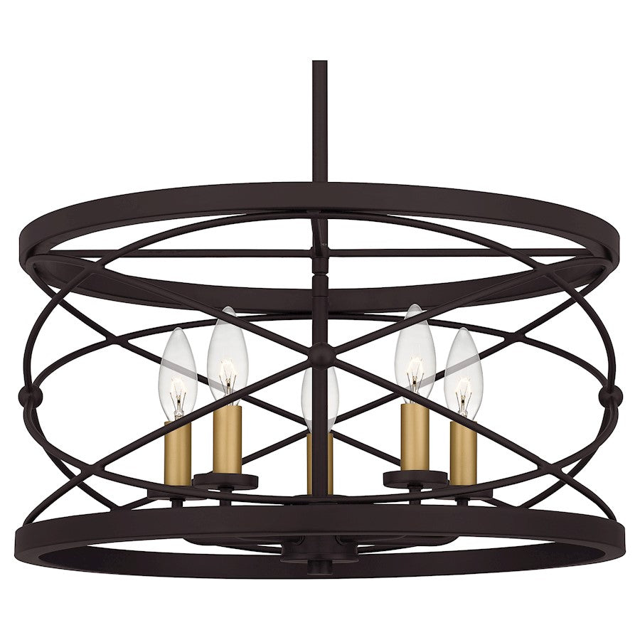 Potts 5 Light Pendant, Palladian Bronze