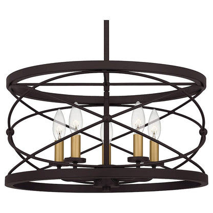 Potts 5 Light Pendant, Palladian Bronze