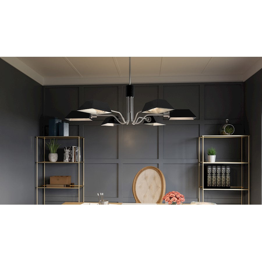 Sienna 6 Light Chandelier, Metal Shade