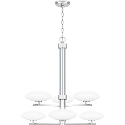 Quoizel Chenal 6 Light Chandelier, Polished Chrome/Opal Etched - QCH5577C