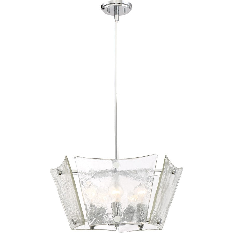 Glaze 5 Light Pendant, Polished Chrome