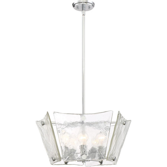 Glaze 5 Light Pendant, Polished Chrome