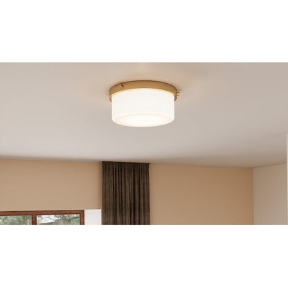 Levine 2 Light Flush Mount, Aged Brass/Alabaster