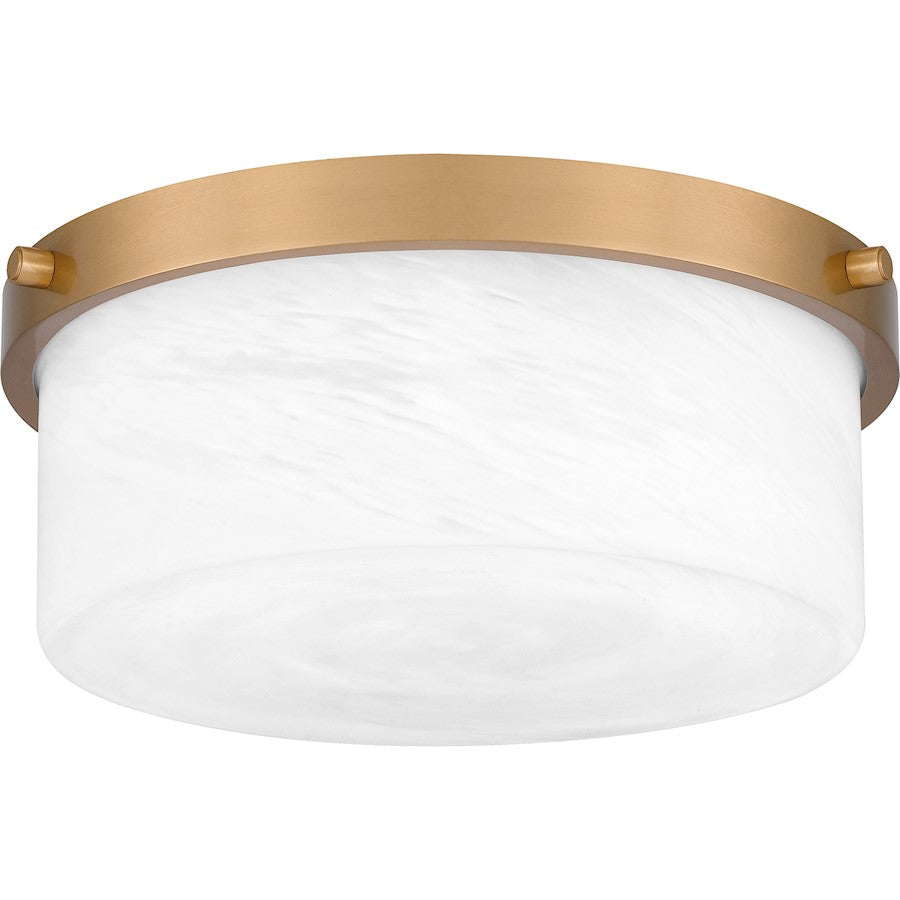 Levine 2 Light Flush Mount, Aged Brass/Alabaster