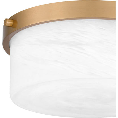 Levine 2 Light Flush Mount, Aged Brass/Alabaster