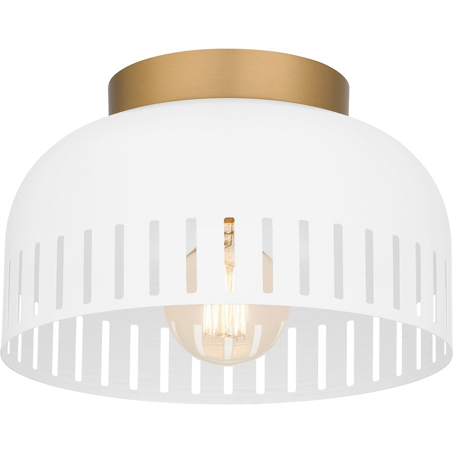 Quoizel 1 Light Flush Mount, Matte White - QFL6208W