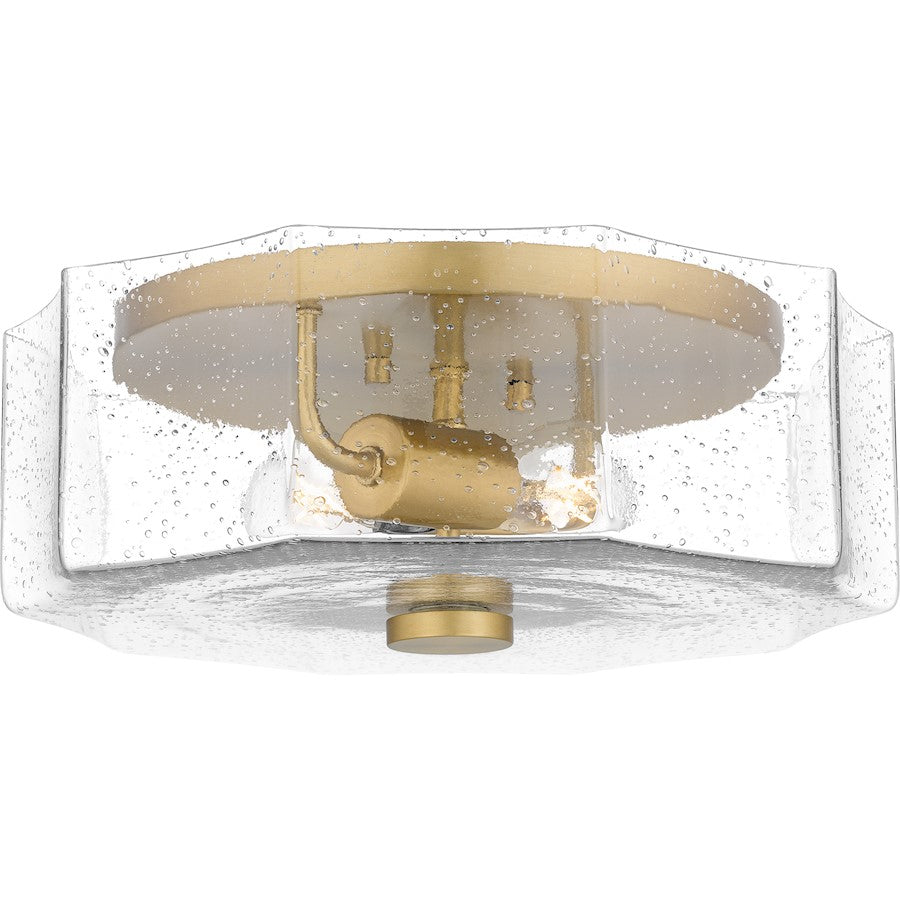 Quoizel 2 Light Flush Mount, Aged Brass/Clear Seedy - QFL6222AB