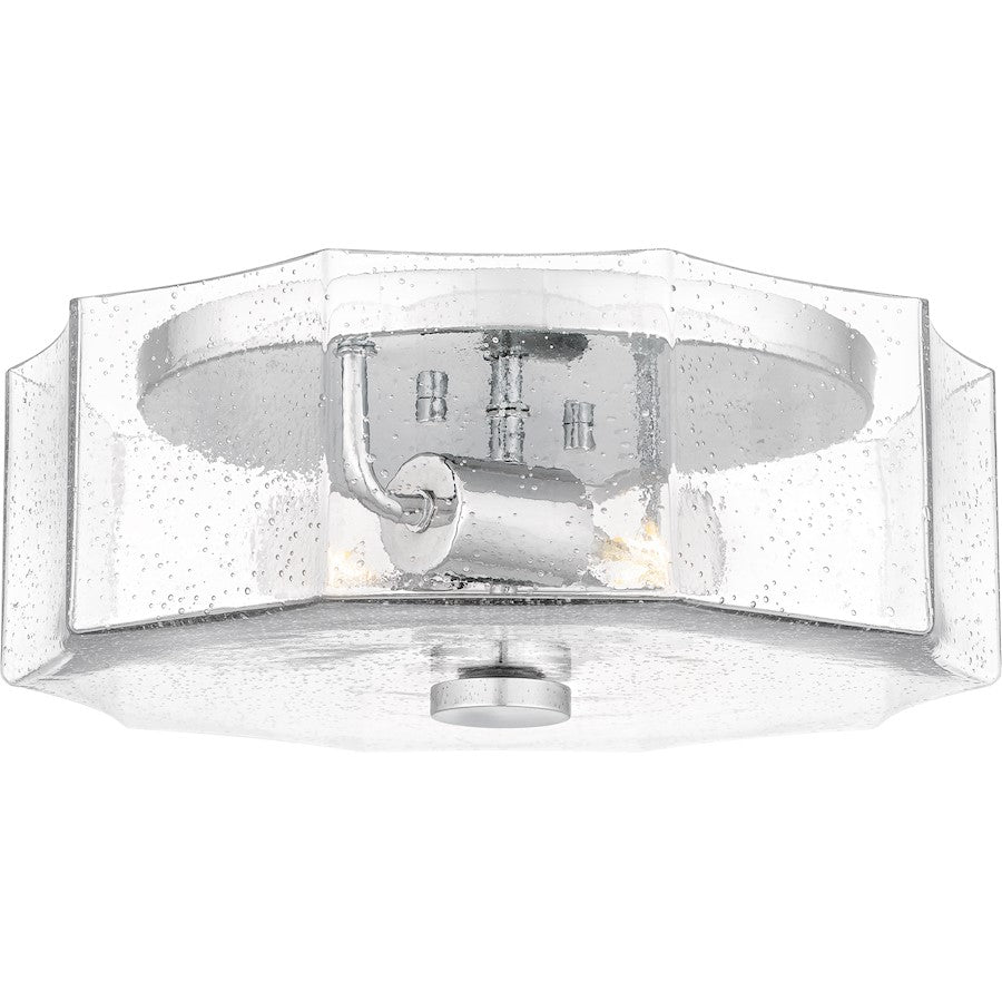 Quoizel 2 Light Flush Mount, Polished Chrome/Clear Seedy - QFL6222C