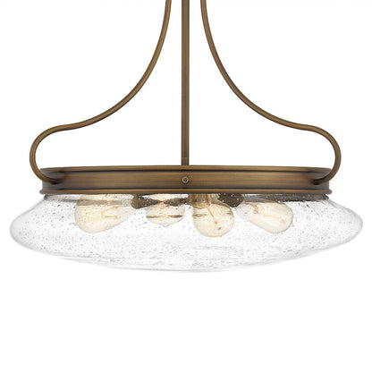 Tucker 4 Light Pendant, French Bronze/Clear Seeded