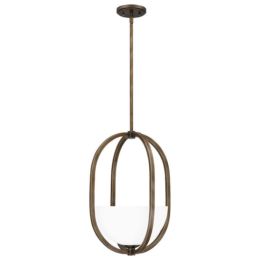 Calluna 1 Light Pendant, Statuary Bronze/Opal Etched