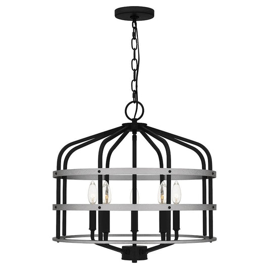 Avignon 5 Light Pendant, Matte Black