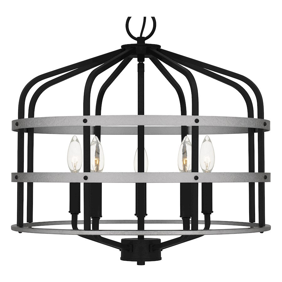 Avignon 5 Light Pendant, Matte Black