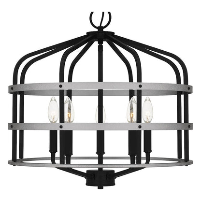 Avignon 5 Light Pendant, Matte Black