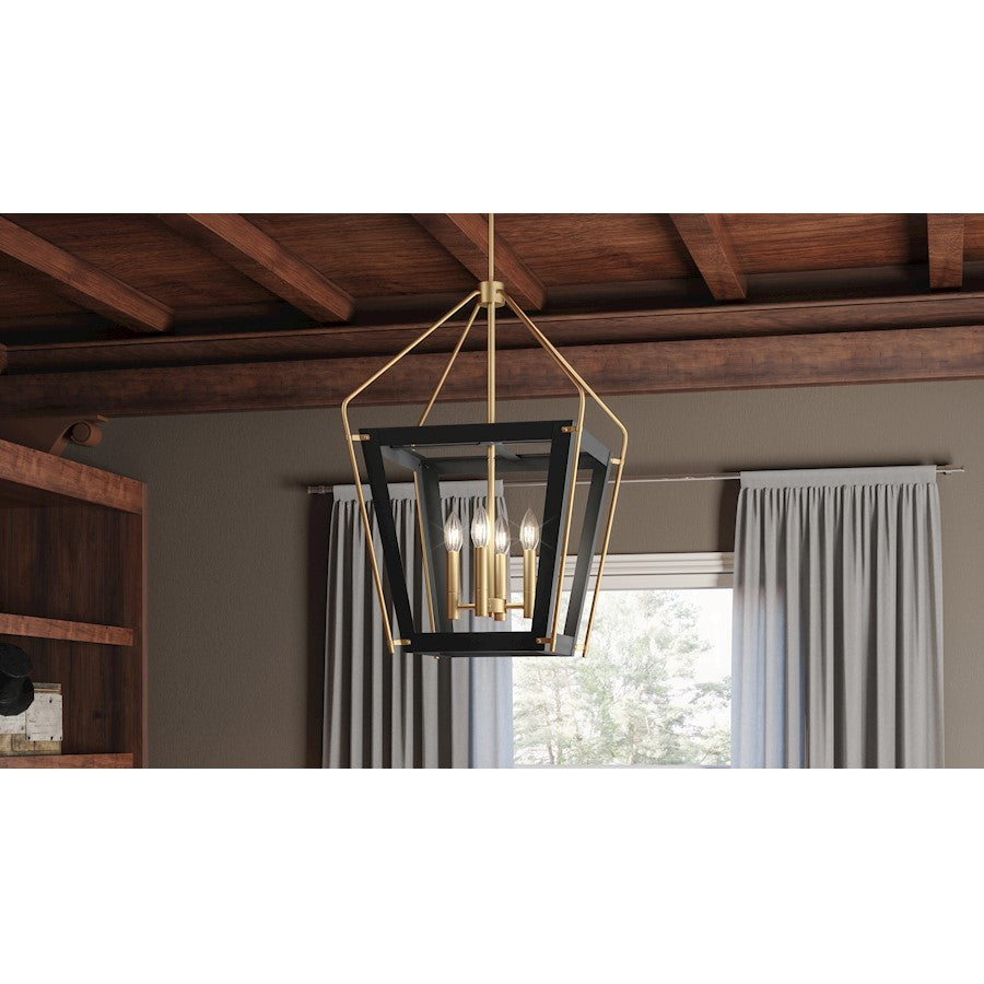 Abbeville 4 Light Pendant, Earth Black