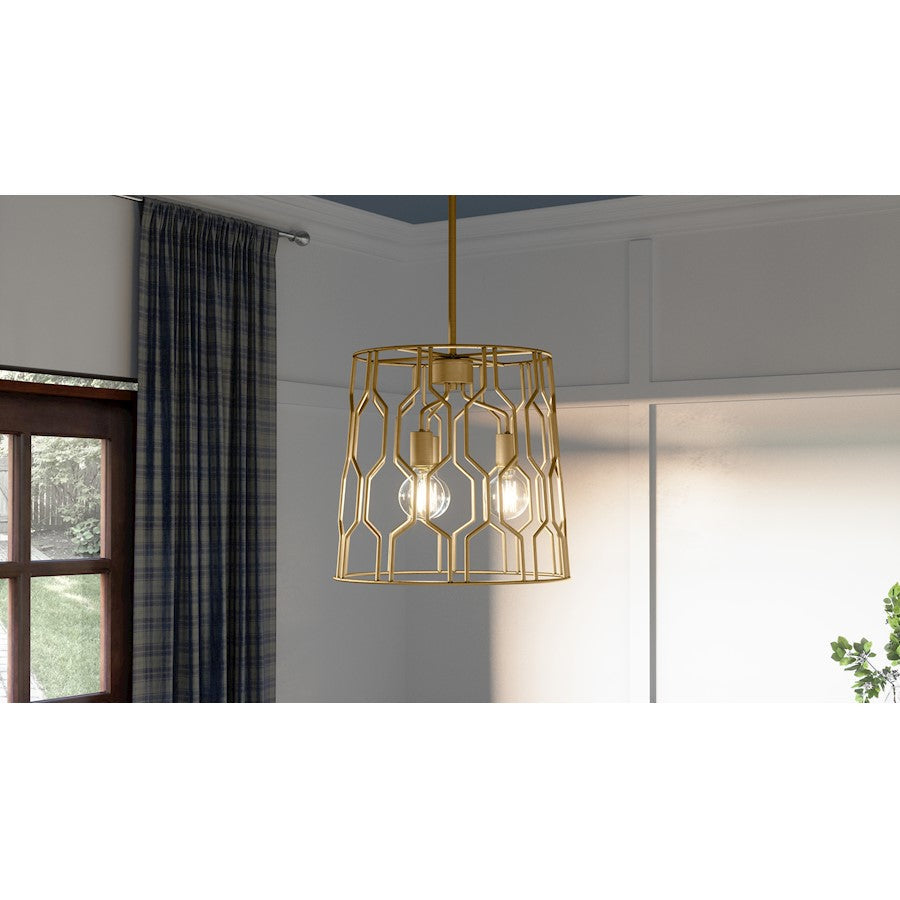 Rellie 3 Light Pendant, Aged Brass