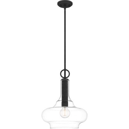 Beachmont 1 Light Pendant, Mottled Black/Clear