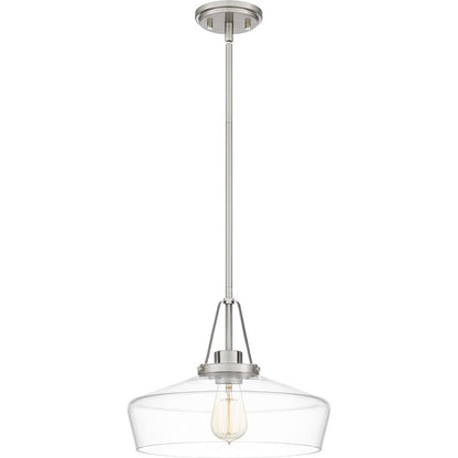 Quoizel Haven 1 Light Pendant, Brushed Nickel/Clear - QP5584BN