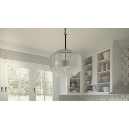 Quoizel Newfoundland 2 Light Pendant, Matte Black/Rope - QP5599MBK