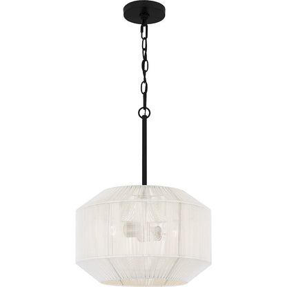 Newfoundland 2 Light Pendant, Matte Black/Rope