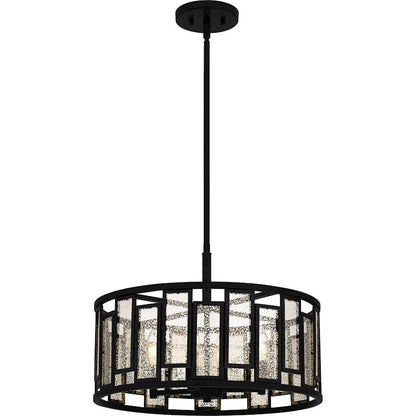 Bankston 4 Light Pendant, Matte Black/Mercury