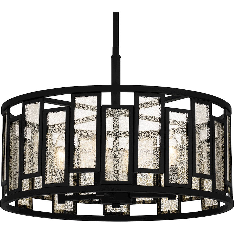 Bankston 4 Light Pendant, Matte Black/Mercury