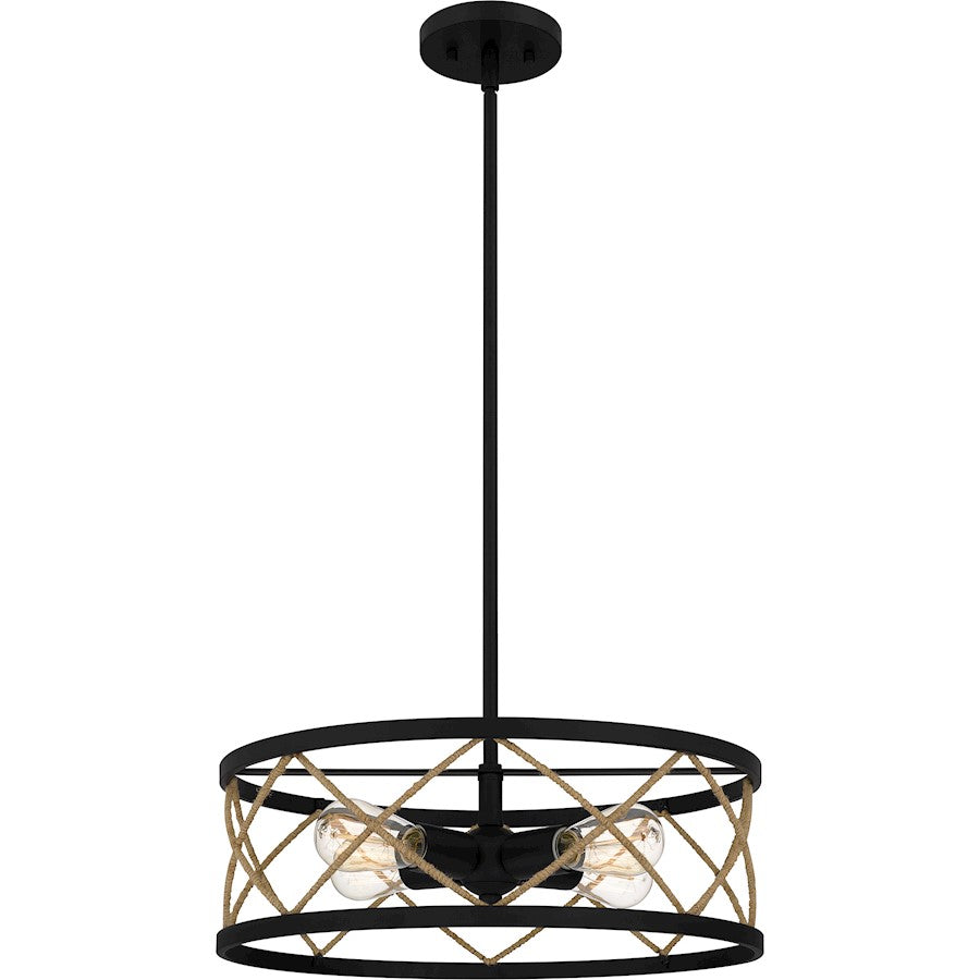 Cedar Park 4 Light Pendant, Matte Black