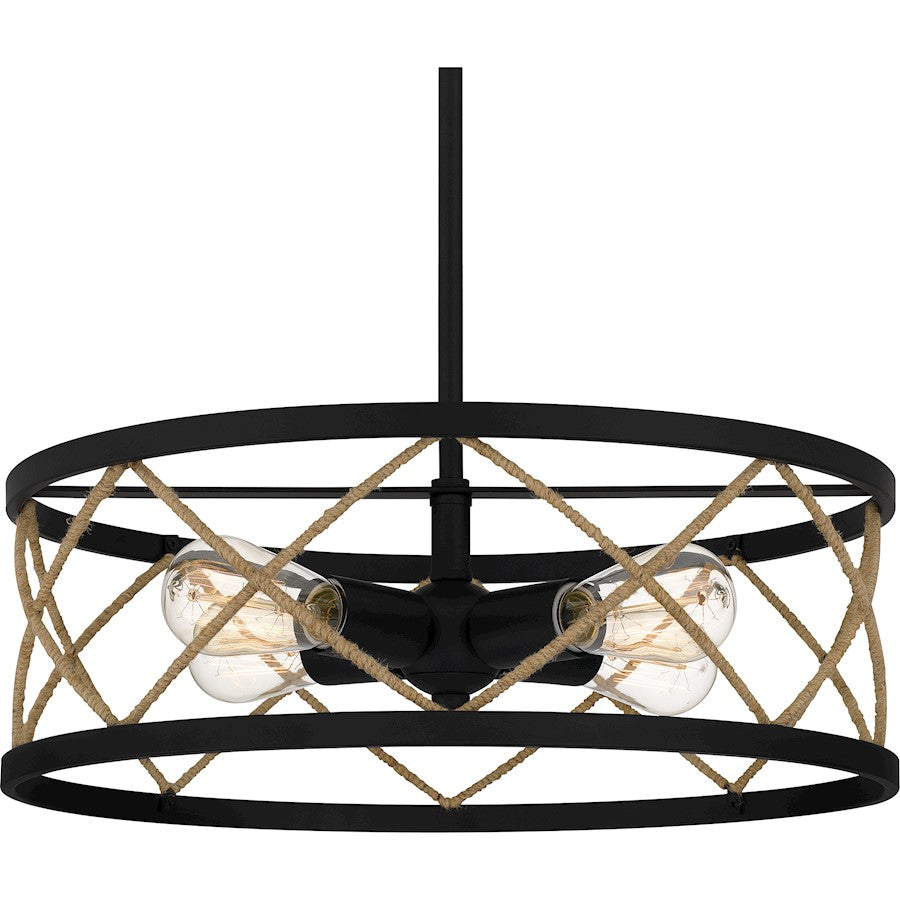 Cedar Park 4 Light Pendant, Matte Black