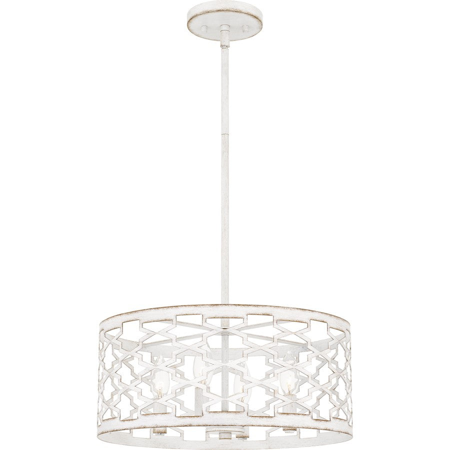 Dalia 4 Light Pendant, Antique White/Metal