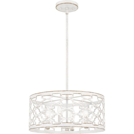 Dalia 4 Light Pendant, Antique White/Metal