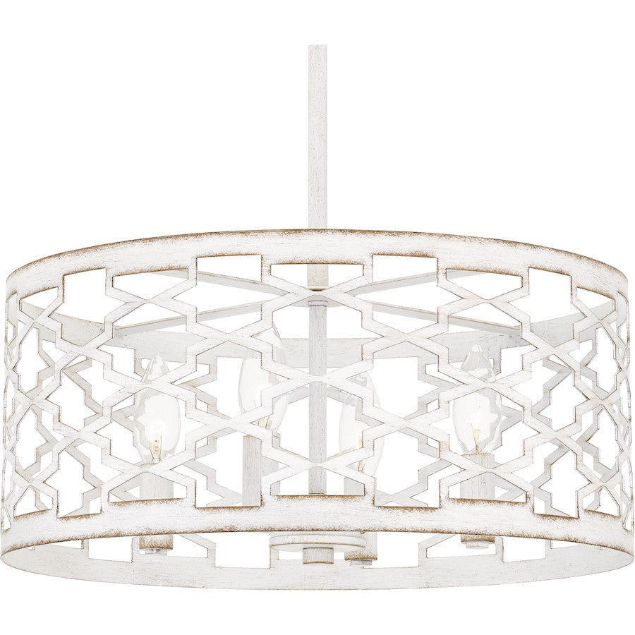 Dalia 4 Light Pendant, Antique White/Metal