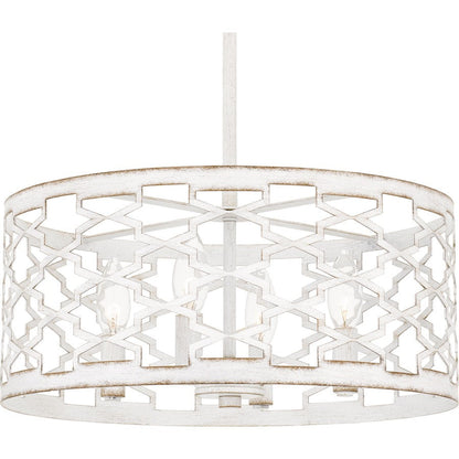 Dalia 4 Light Pendant, Antique White/Metal