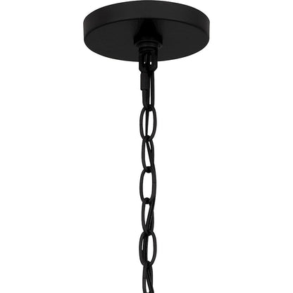 Teton 5 Light Pendant, Matte Black/Rope