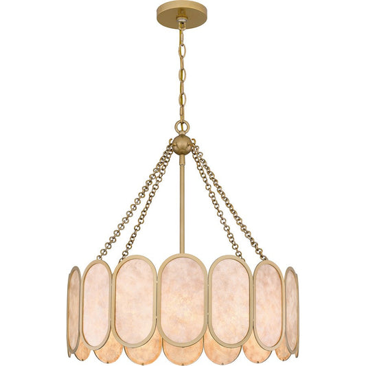 Amalia 4 Light Pendant, Light Gold/Mica