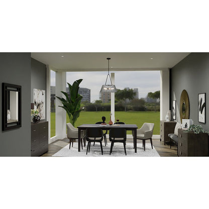 Quoizel Rainier 4 Light Pendant, Matte Black/Multitextured Art Glass - QP6176MBK