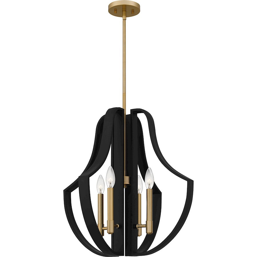 Quoizel 4 Light 21" Pendant, Matte Black - QP6188MBK