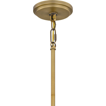 Brecken 2 Light Pendant, Aged Brass/Opal Glass