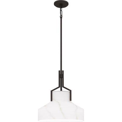 Brecken 2 Light Pendant, Old Bronze/Alabaster Glass