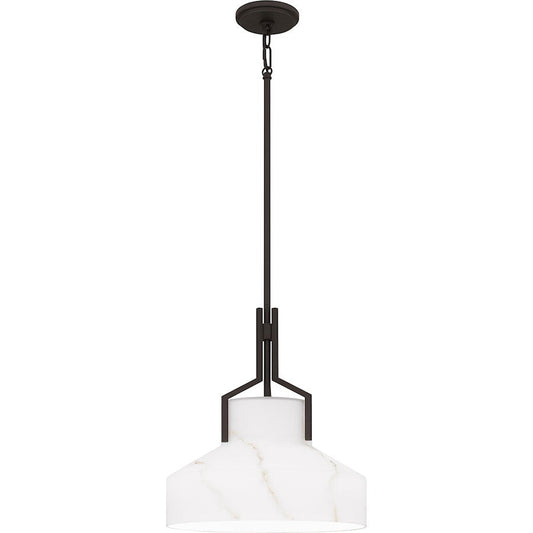 Brecken 2 Light Pendant, Old Bronze/Alabaster Glass