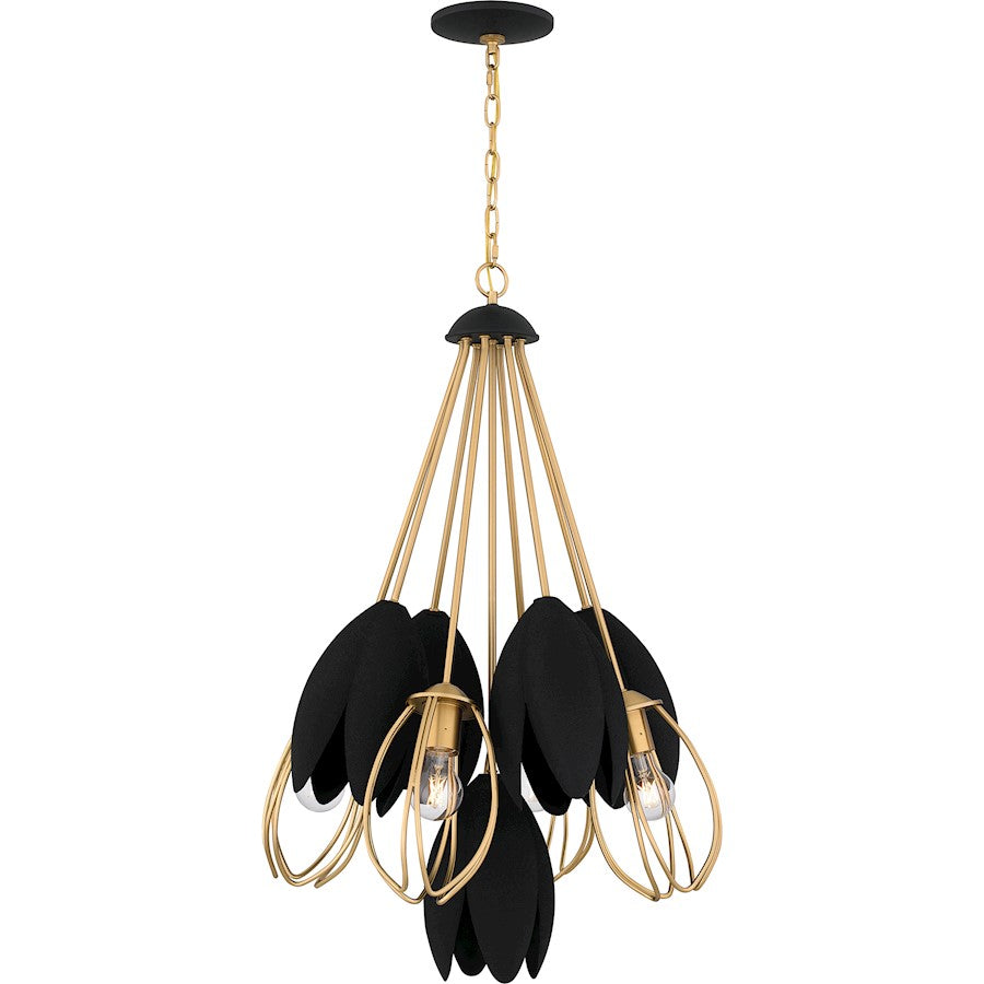 Quoizel 4 Light Pendant, Brushed Weathered Brass - QP6214BWS