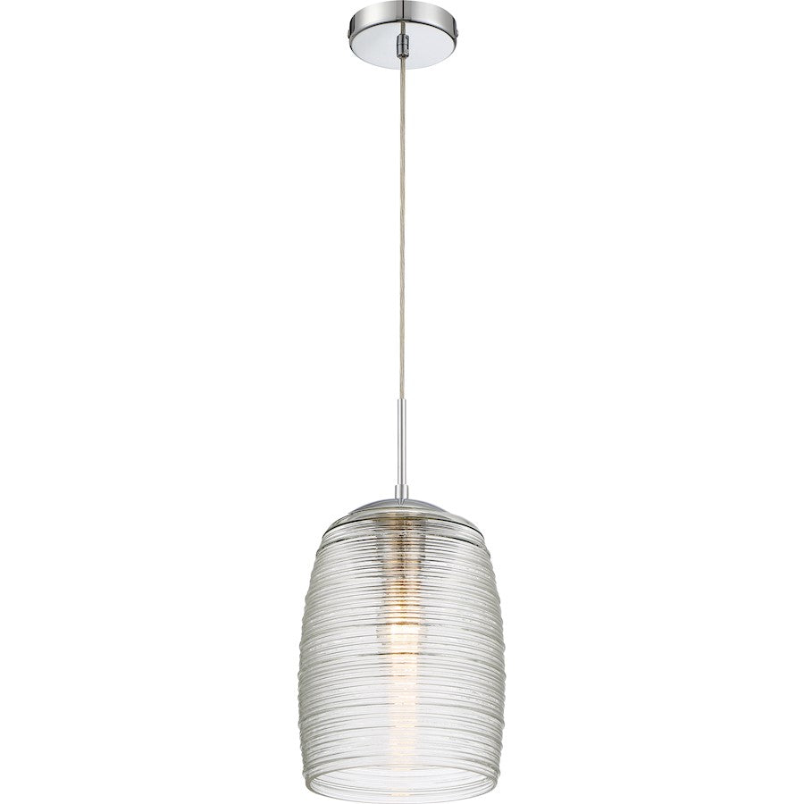 Rebound 1 Light Mini Pendant, Polished Chrome