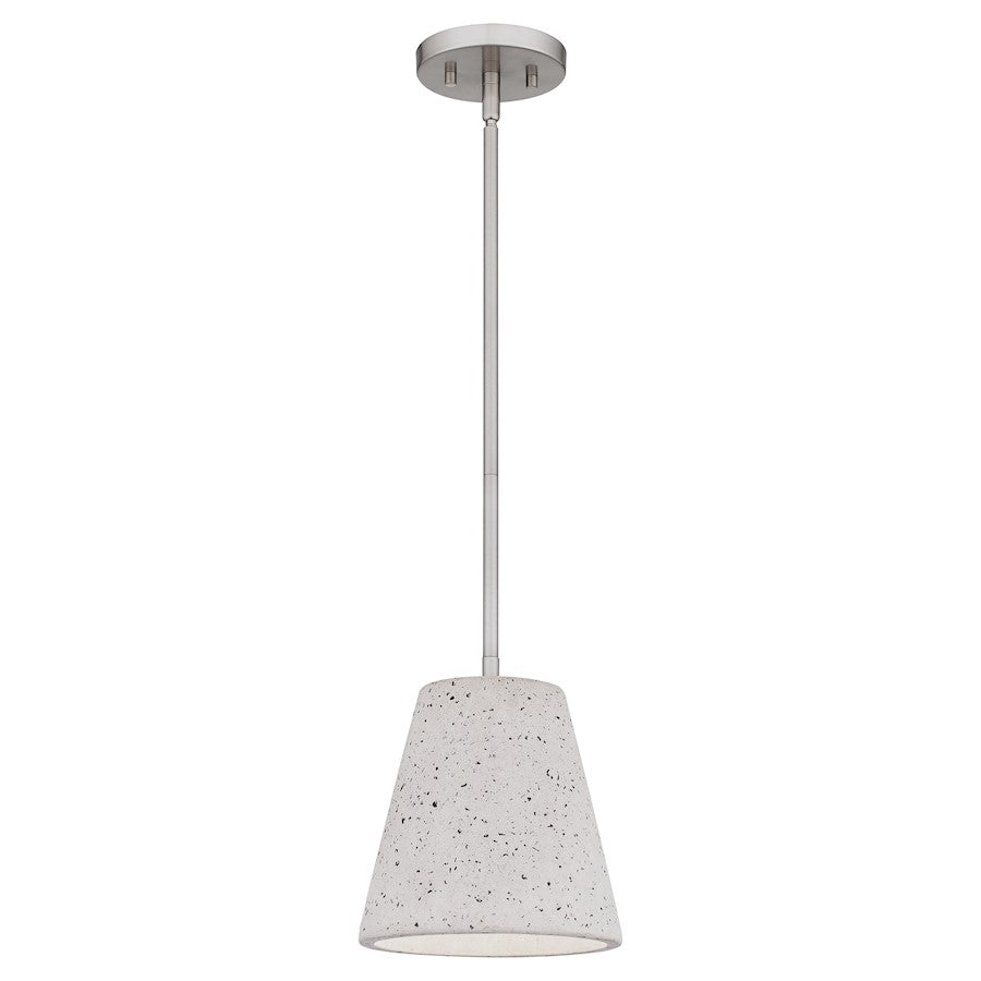 Hazel 1 Light Mini Pendant, Brushed Nickel/Terrazo Shade