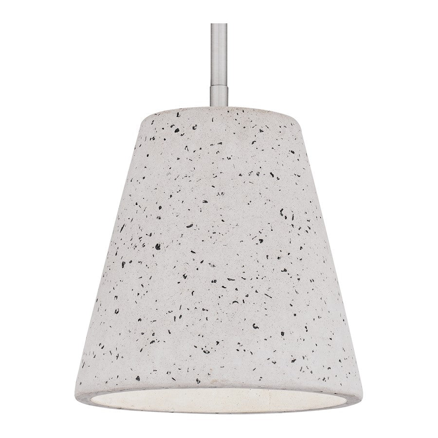 Hazel 1 Light Mini Pendant, Brushed Nickel/Terrazo Shade