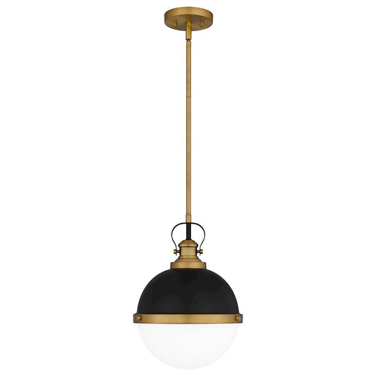 Sullivan 1 Light Mini Pendant, Matte Black/Opal Etched