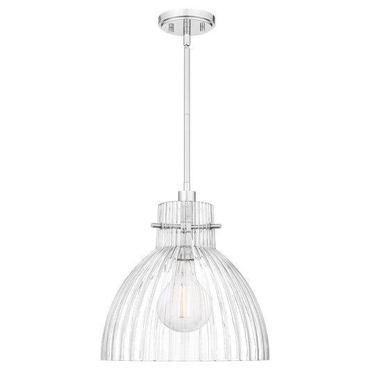 Vienna 1 Light Mini Pendant, Polished Chrome/Reeded Shade