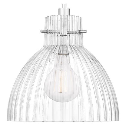 Vienna 1 Light Mini Pendant, Polished Chrome/Reeded Shade