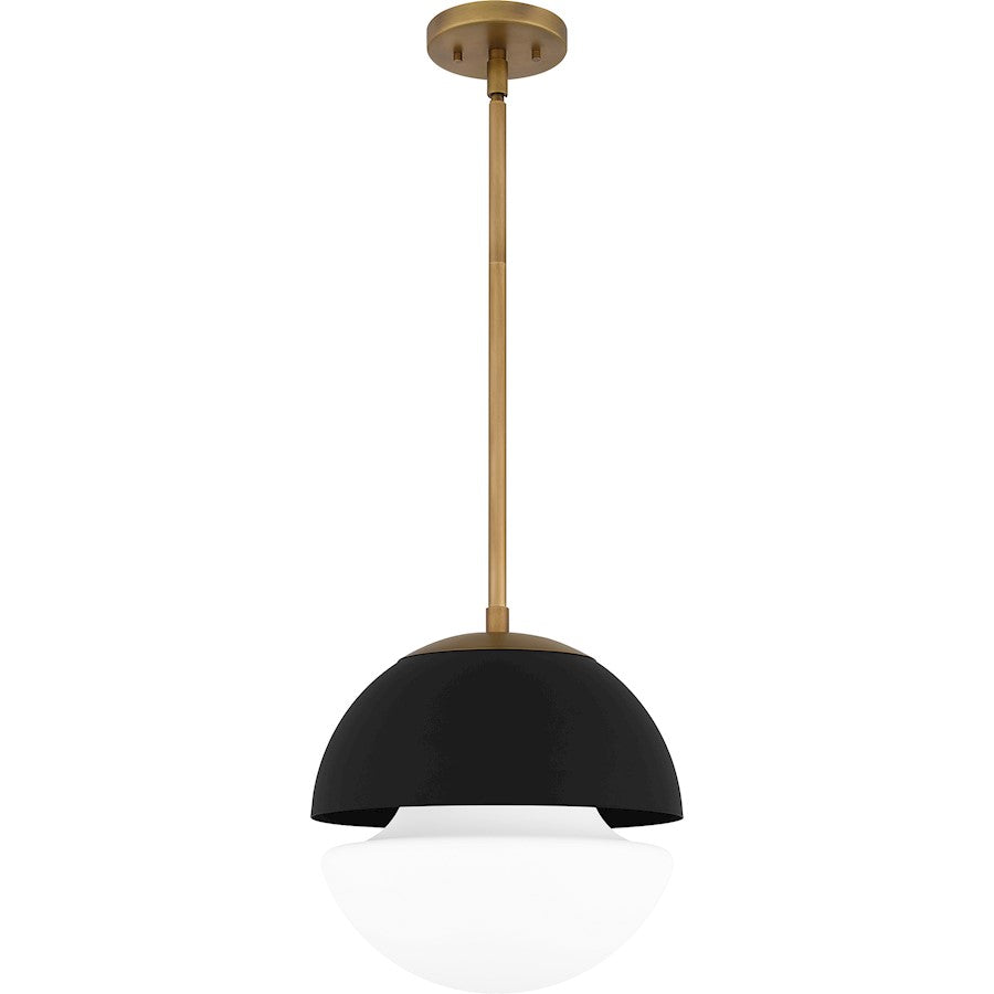 Quoizel 1 Light Mini Pendant, Weathered Brass/Opal Etched - QPP6191WS