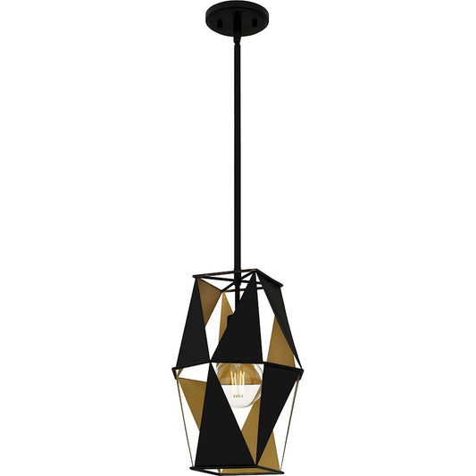 Quoizel 1 Light 15" Mini Pendant, Matte Black - QPP6196MBK